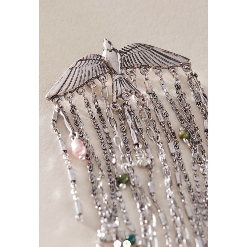 Free People | NWT | Bird Cresta Dangle Brooch | Silver | MSRP $30
